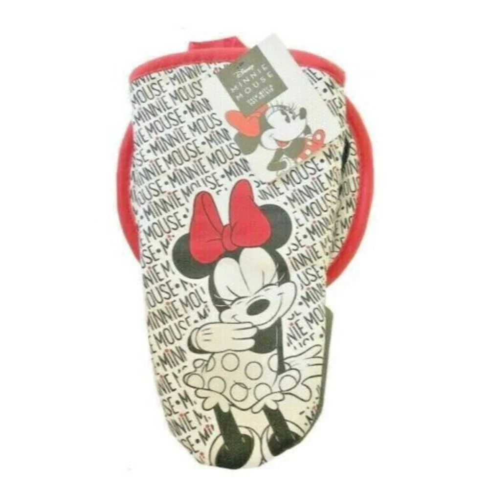 Disney Minnie Mouse Oven Mitt Potholder Set of 2 Neoprene 100% Cotton